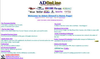 Screen shot of website in August 1999