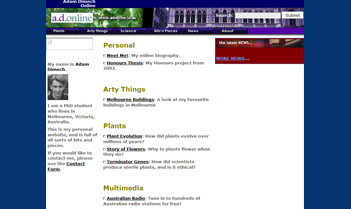 Screen shot of website in September 2004