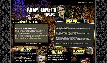 Screen shot of website in February 2008