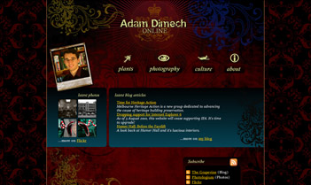 Screen shot of website in August 2009