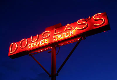 This neon sign from the 1950's shines like a beacon on Ballarat Road, Footscray
